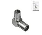 Preview: DINIC coaxial angle adapter 90°, metal housing coaxial plug to coaxial coupling